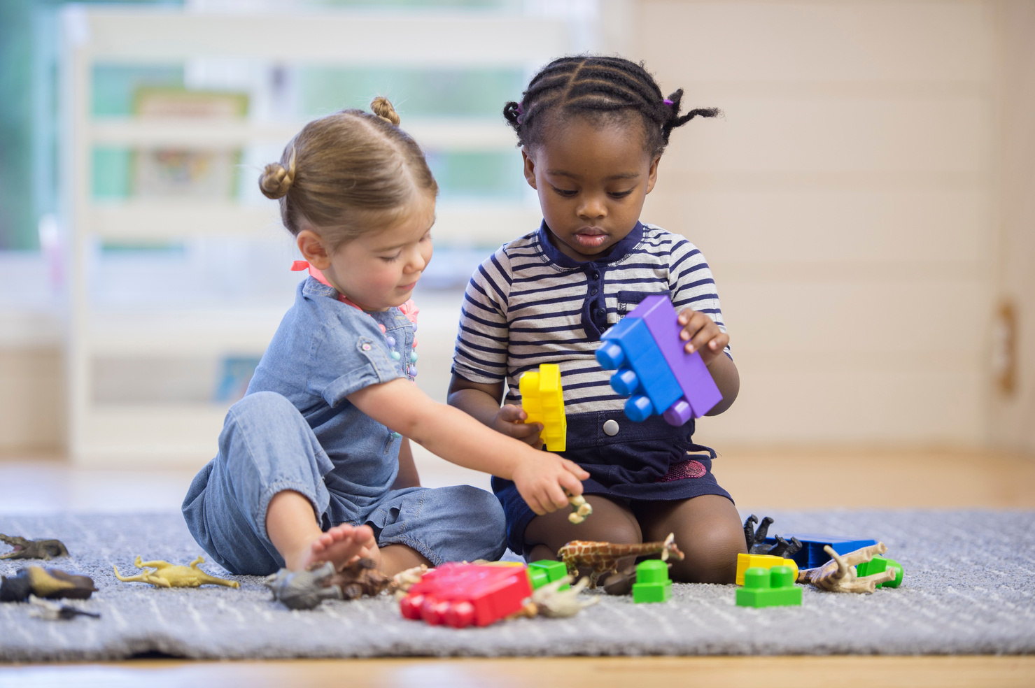 Children Sharing Toys